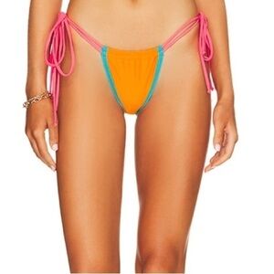 NWOT superdown carina bikini bottom orange multi Size small
